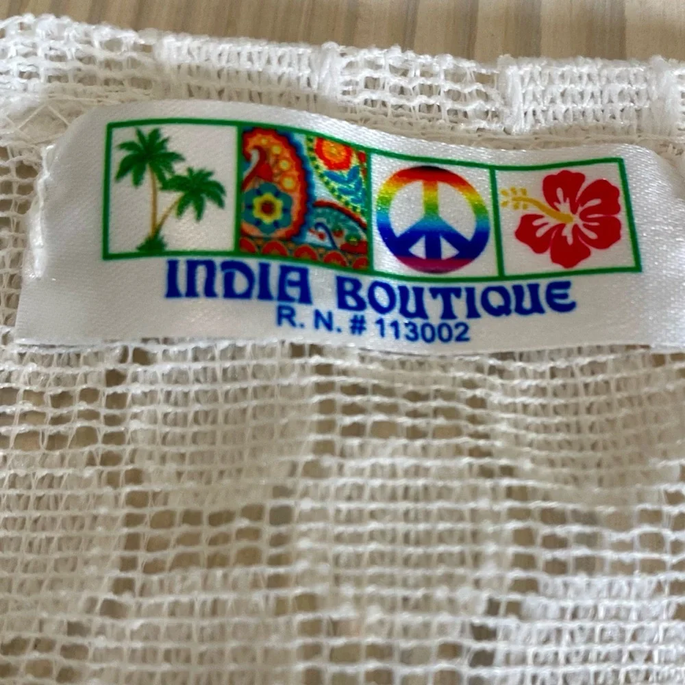 India Boutique White Lace Swim Coverup Boho Festival Tunic OS